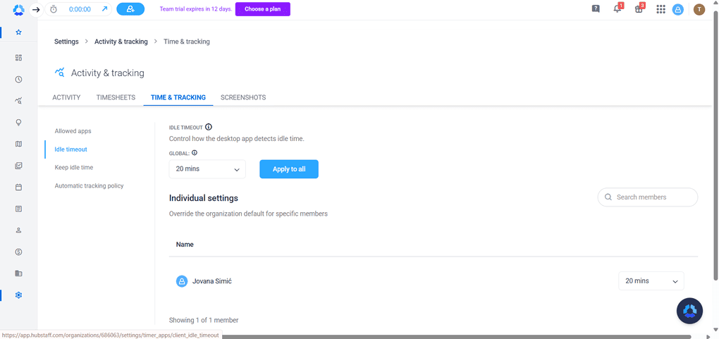 Hubstaff activity monitoring