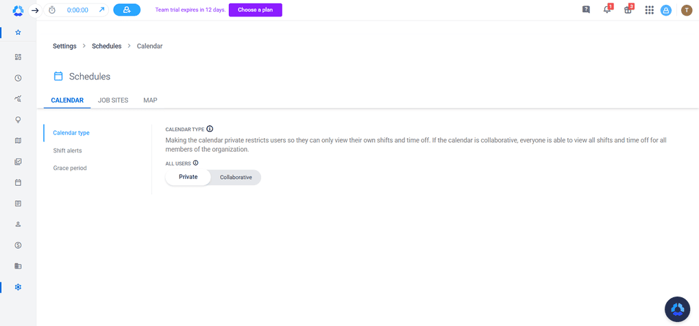 Hubstaff calendar settings