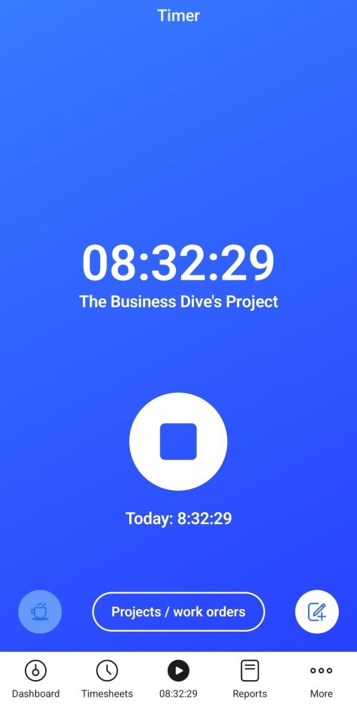 Hubstaff mobile app timer