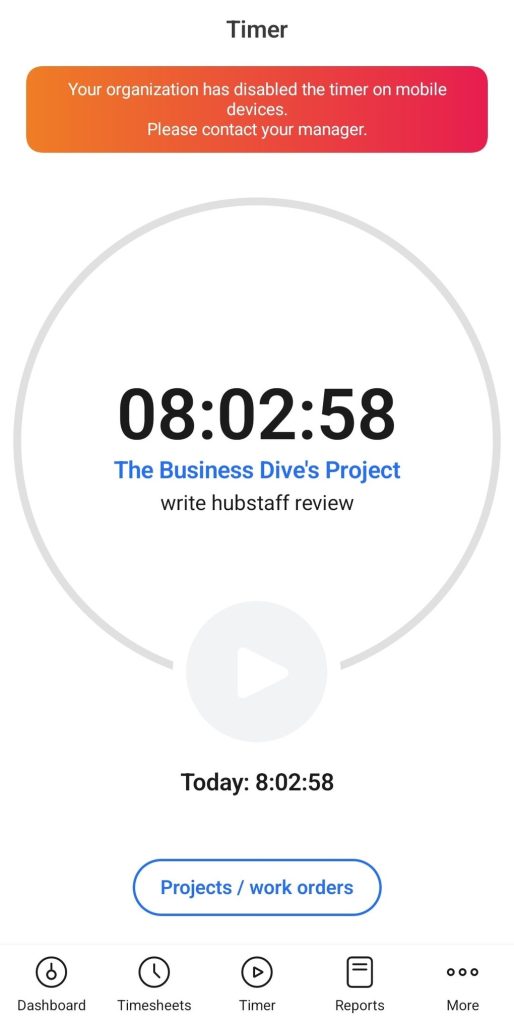 Hubstaff mobile version review