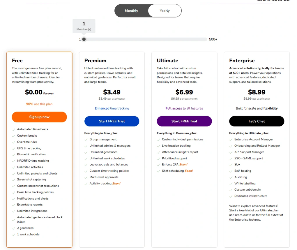 Jibble pricing plans