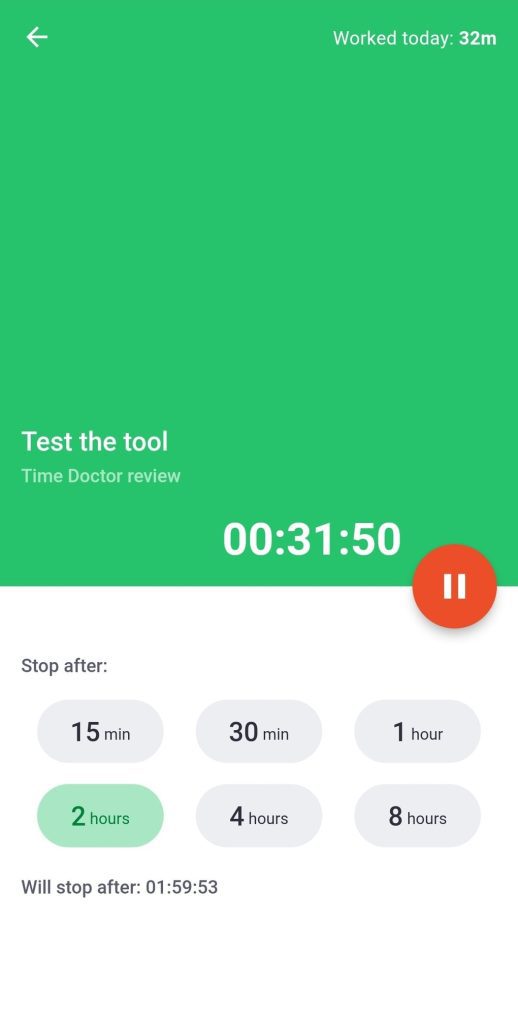 Time Doctor mobile app
