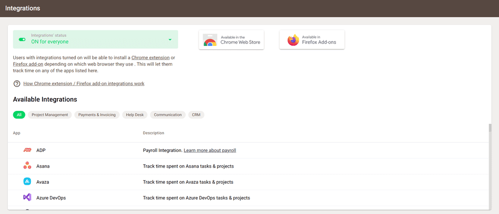 Time Doctor's integration