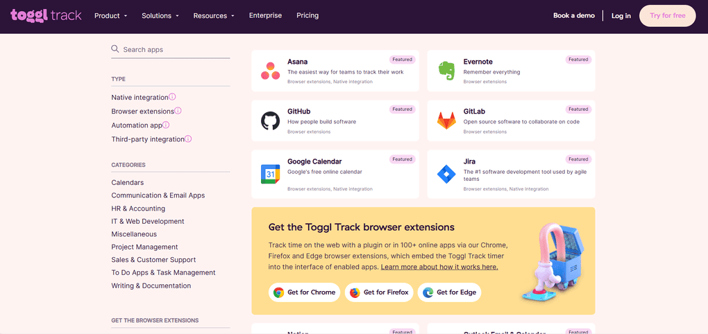 Toggl Track integrations