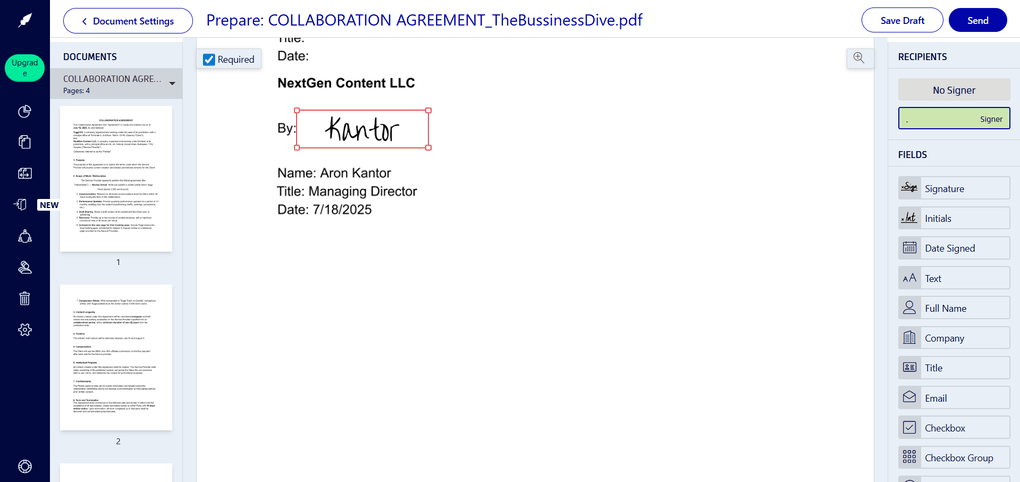 Xodo Sign review_signature adding