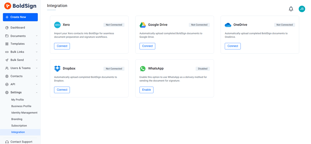 Boldsign integrations