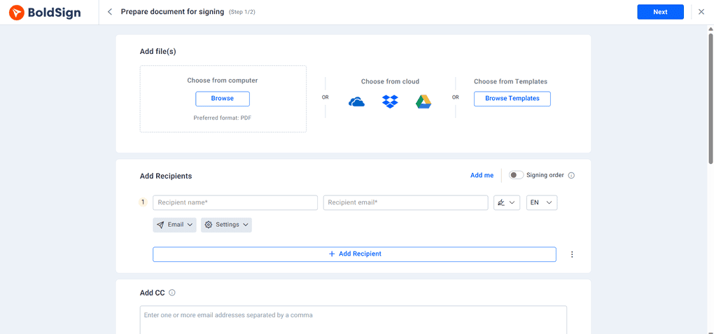 Boldsign prepare documents for signing