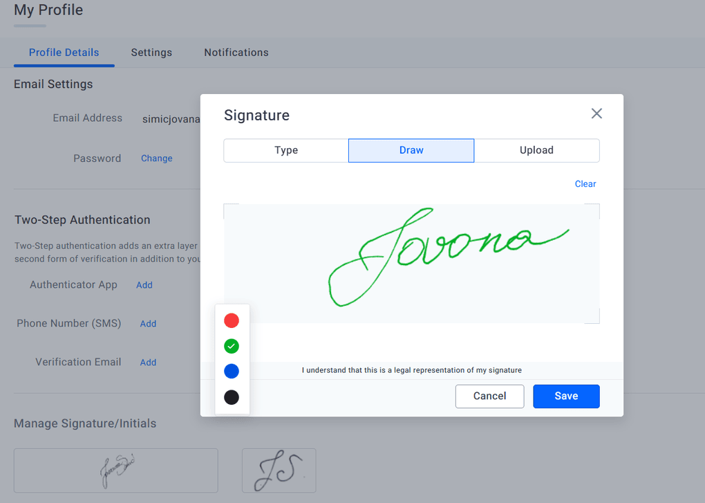 Boldsign signature feature