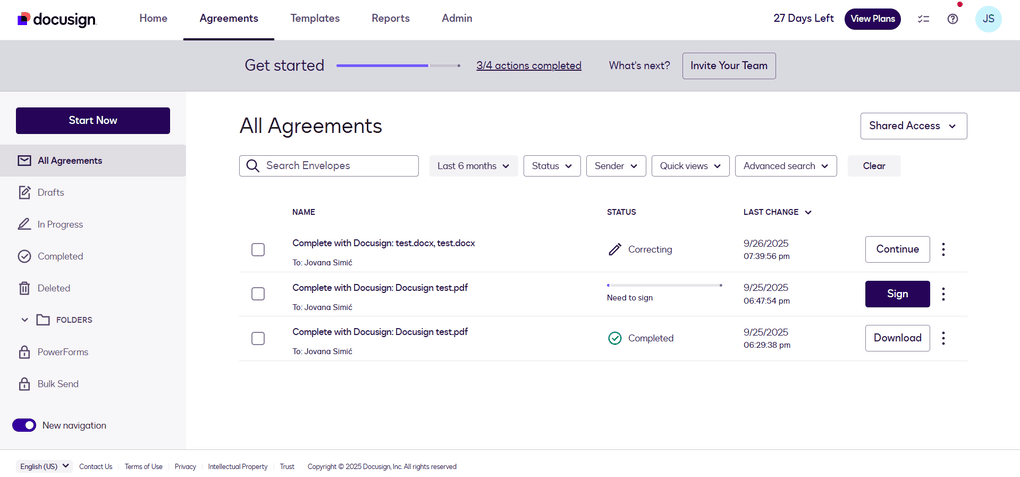 Docusign agreements