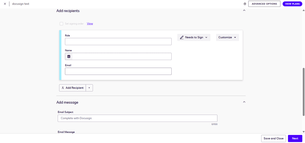 Docusign creating envelopes