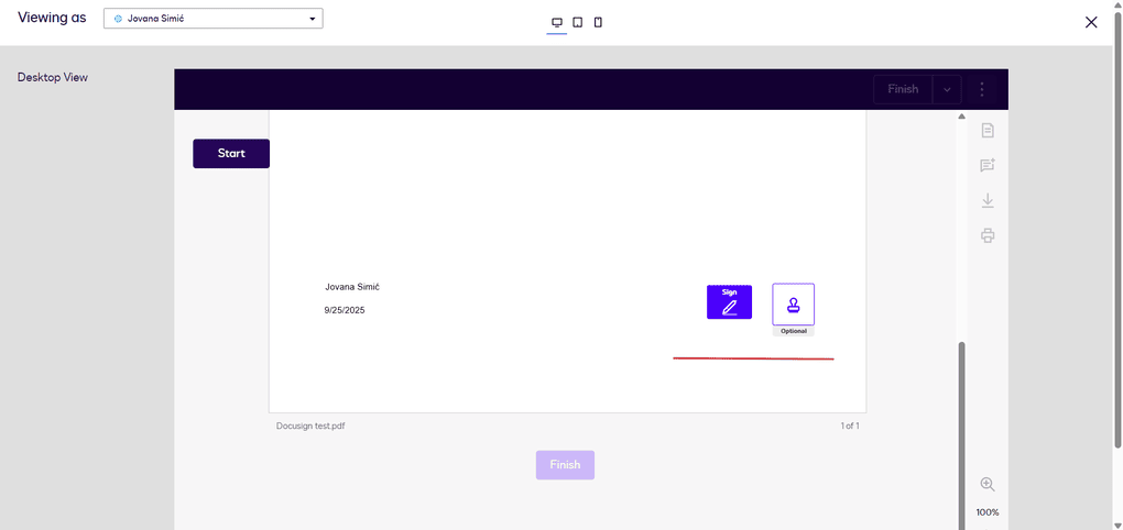 Docusign document preview