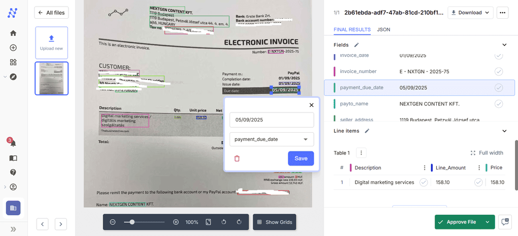Nanonets OCR tools testing