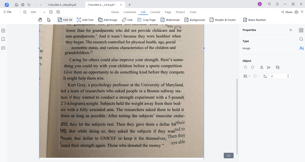 PDNob OCR features test