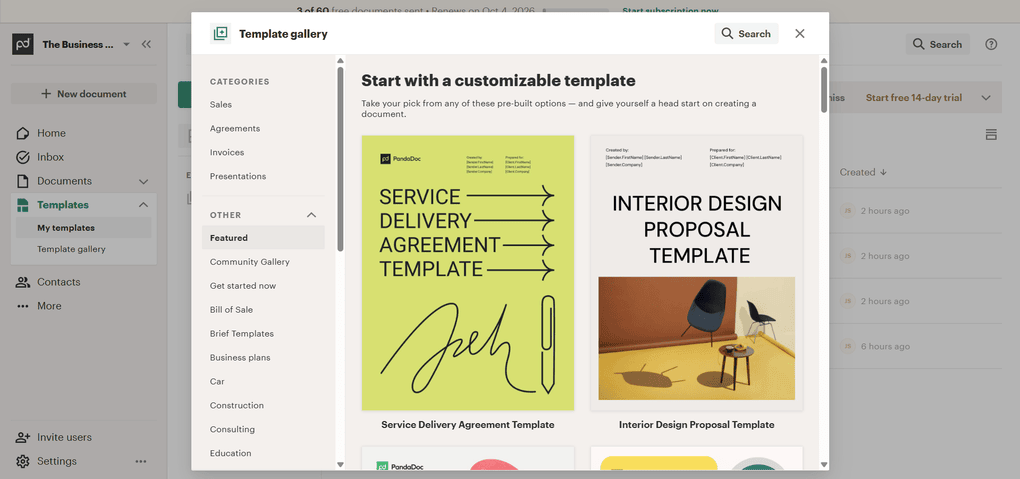 Pandadoc templates feature review