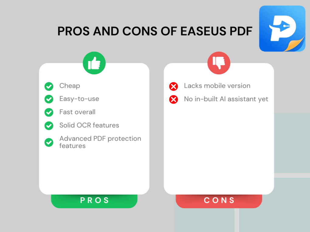 Pros and Cons of EaseUS PDF