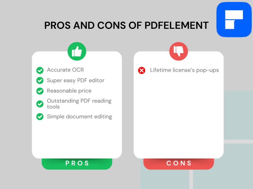 Pros and Cons of PDFelement
