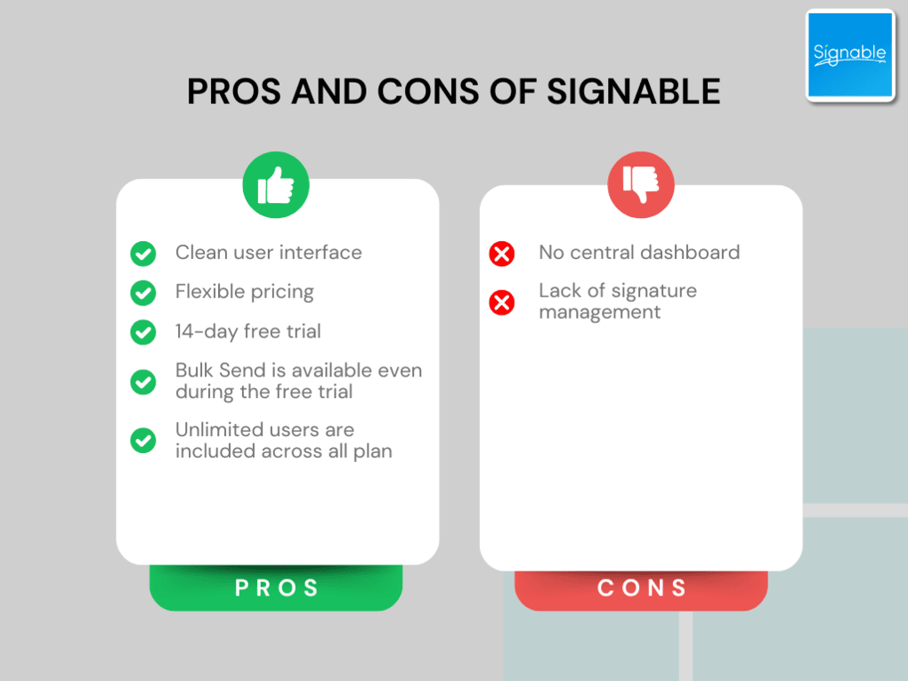 Pros and Cons of Signable