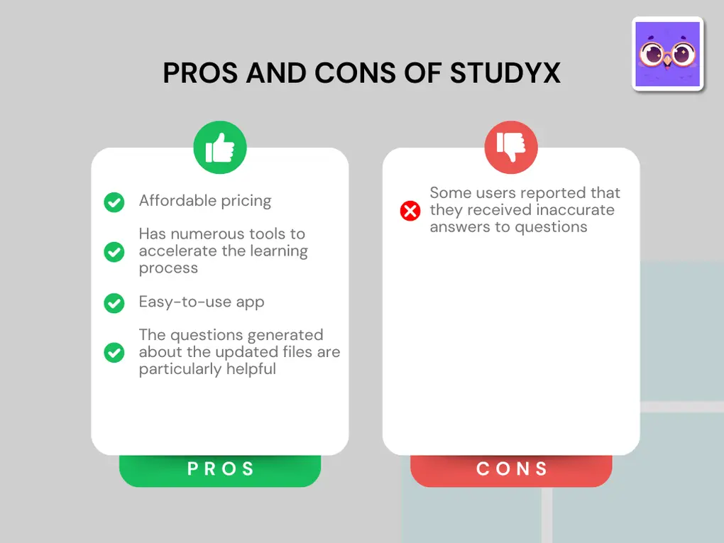 Pros and Cons of Studyx