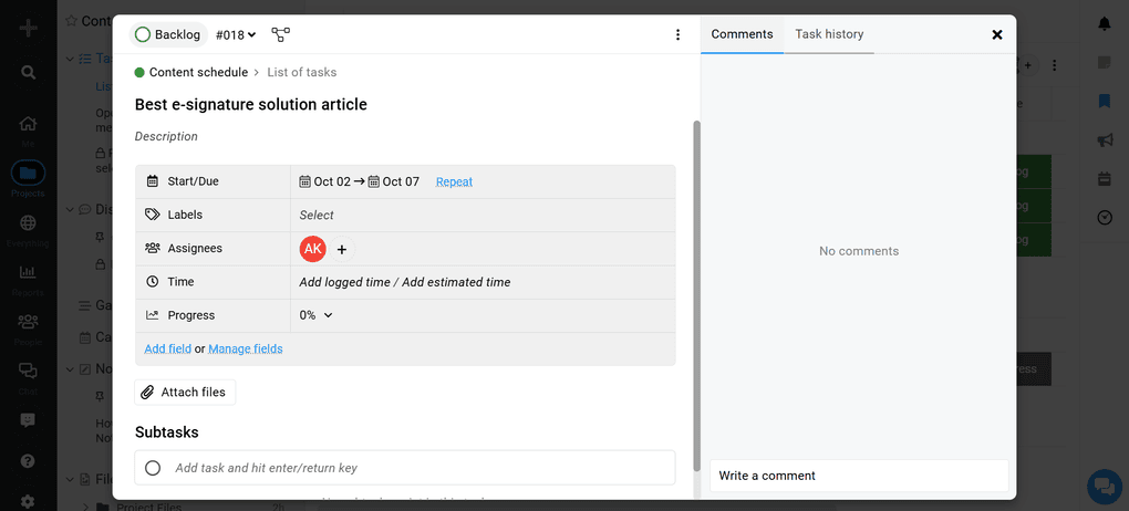 ProofHub task managament features