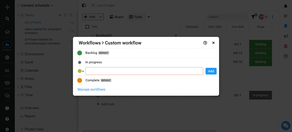 Proofhub's recurring tasks feature