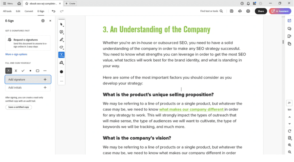Sign electronically with Adobe Sign