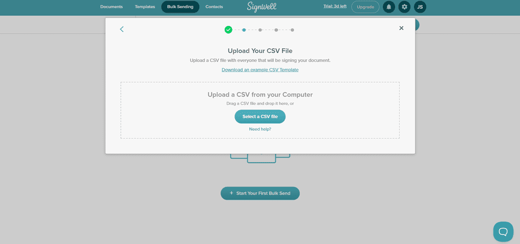 SignWell bulk sending