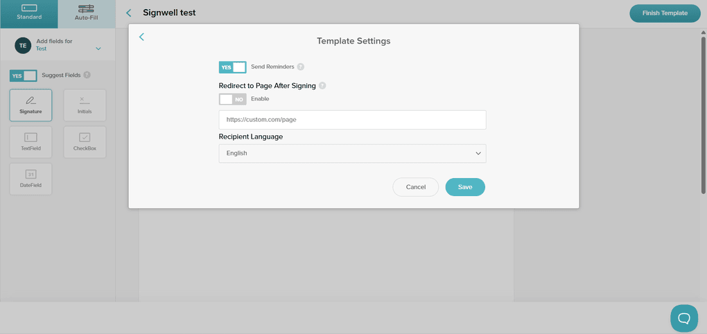 SignWell templates feature review