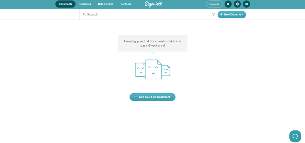 SignWell user interface