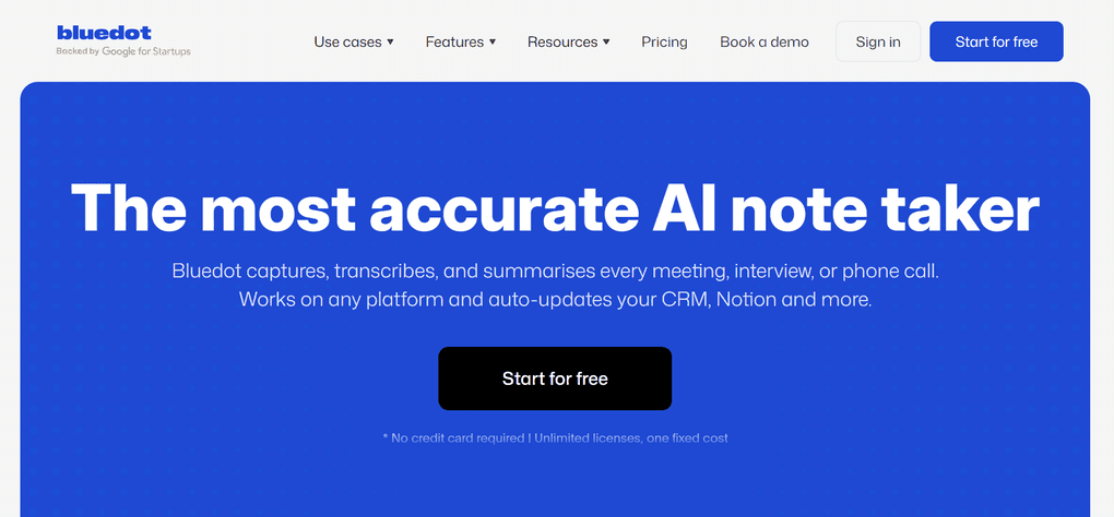 An accurate bot-free AI note-taker