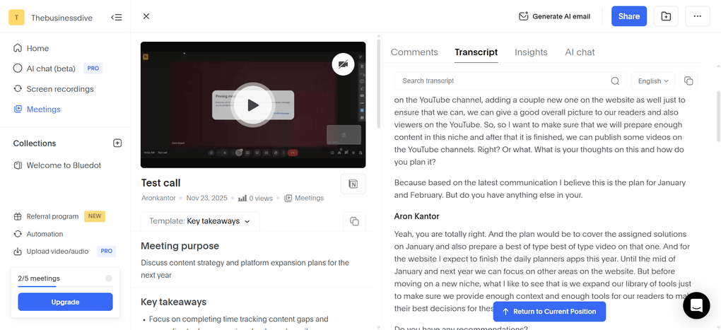 Bluedot's key features