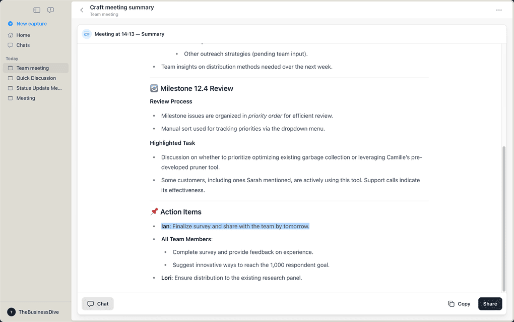 Editing AI generated summaries with Radiant