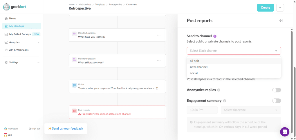 Geekbot's key features