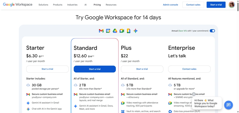 Google Workspace's pricing