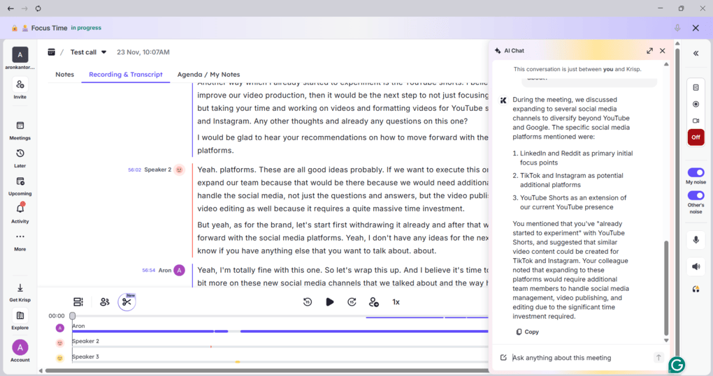 My experience with krisp