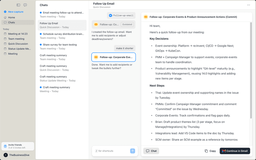 Radiant AI chat feature