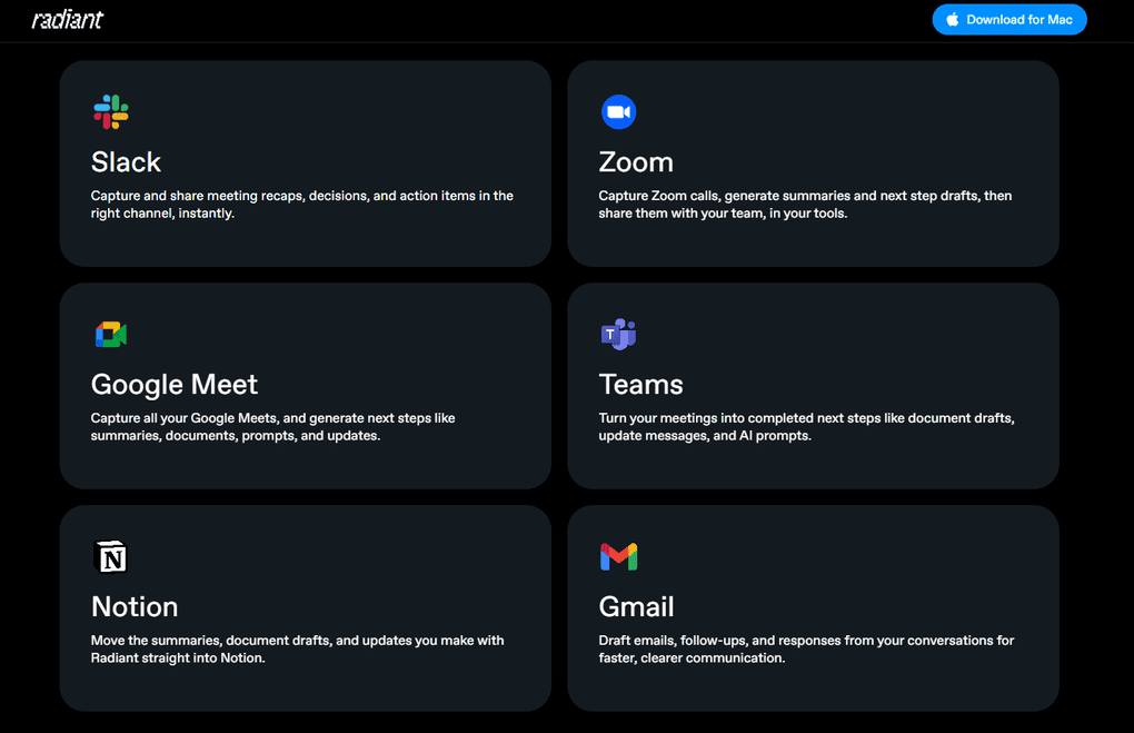 Radiant integrations