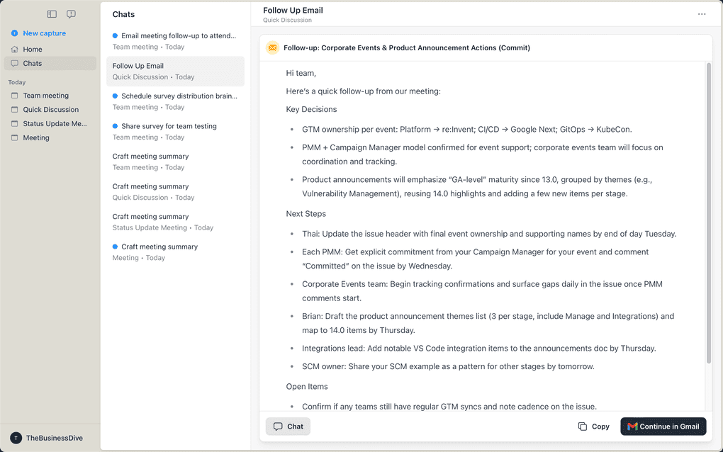 Radiant's user interface