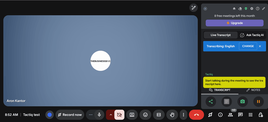Tactiq's key features for video calls