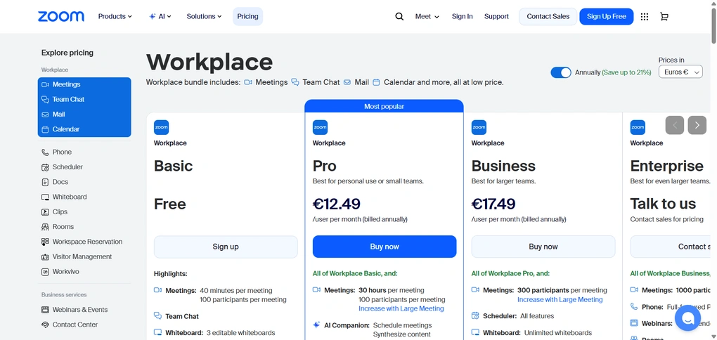 Zoom's pricing
