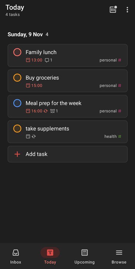 todoist mobile app to do