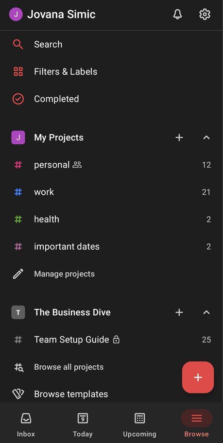 todoist mobile app
