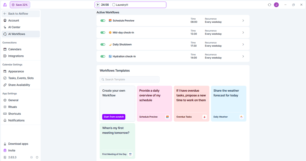 Akiflow AI workflow
