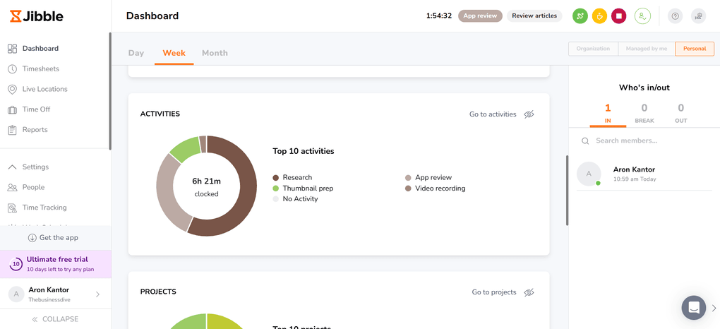 Jibble has a user friendly interface