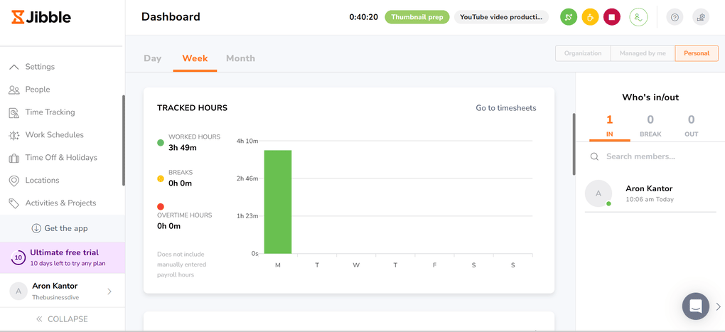 Jibble time tracking feature review