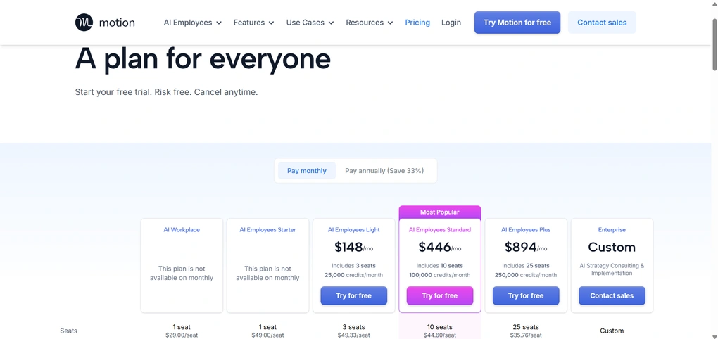 Motion pricing