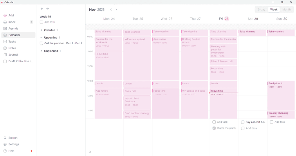 Routine events and tasks