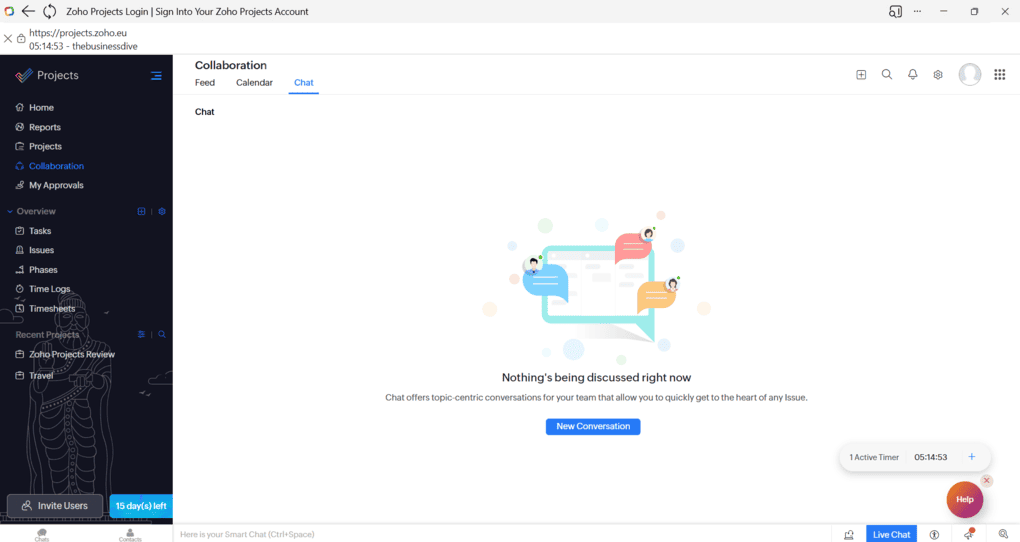 Zoho Projects team collaboration