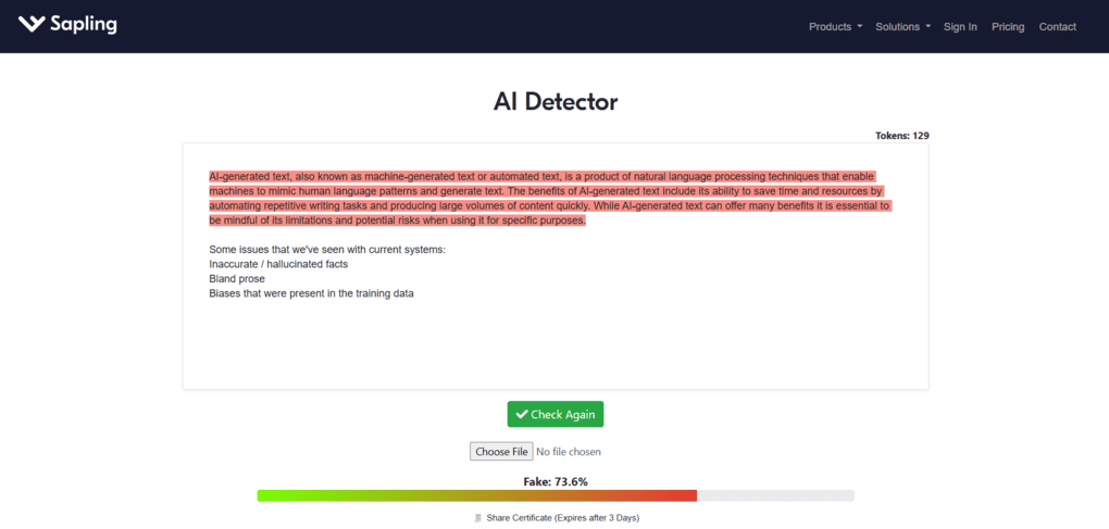 A chrome extension for accurate AI content detection_Sapling