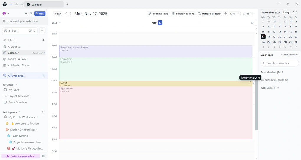 Akiflow vs Motion_Motion user interface