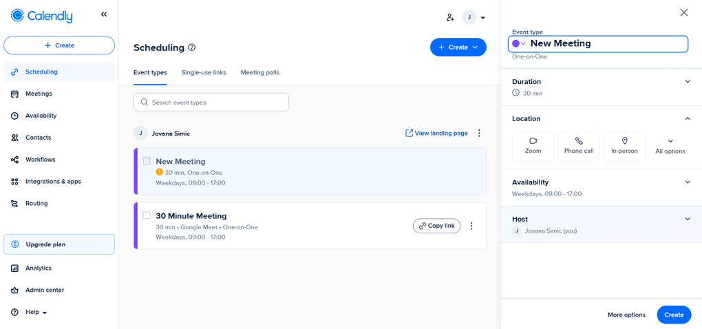 Calendly's key features